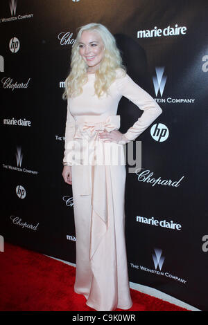 15. Januar 2012 - statt Los Angeles, Kalifornien, USA - Lindsay Lohan.The Weinstein Company 2012 Golden Awards After Party - Ankünfte auf das Beverly Hills Hilton, Beverly Hills, CA. Januar 15-2012. (Kredit-Bild: © TLeopold/Globe Photos/ZUMAPRESS.com) Stockfoto