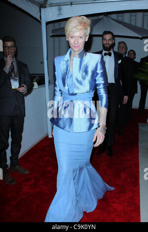 15. Januar 2012 - statt Los Angeles, Kalifornien, USA - Tilda Swinton.The Weinstein Company 2012 Golden Awards After Party - Ankünfte auf das Beverly Hills Hilton, Beverly Hills, CA. Januar 15-2012. (Kredit-Bild: © TLeopold/Globe Photos/ZUMAPRESS.com) Stockfoto