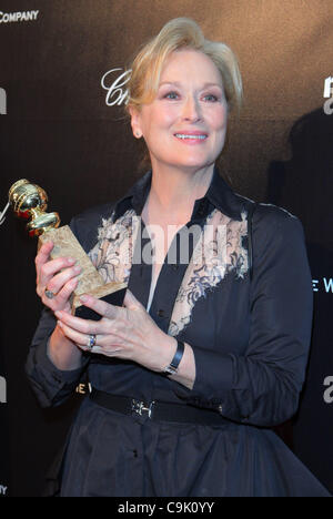 16. Januar 2012 - statt Los Angeles, Kalifornien, USA - Meryl Streep.The Weinstein Company 2012 Golden Awards After Party - Ankünfte auf das Beverly Hills Hilton, Beverly Hills, CA. Januar 15-2012. (Kredit-Bild: © TLeopold/Globe Photos/ZUMAPRESS.com) Stockfoto