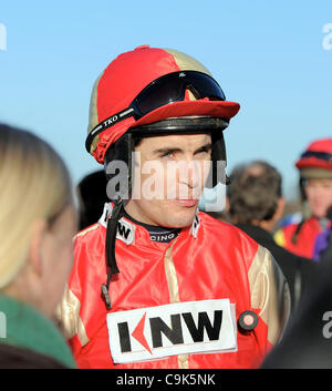 AIDAN COLEMAN JOCKEY WARWICK Rennbahn WARWICK ENGLAND 14. Januar 2012 Stockfoto