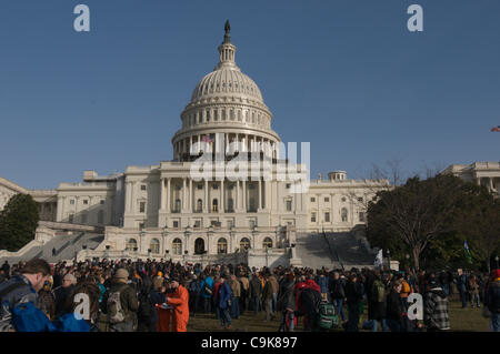 D.C. Demonstranten versammeln sich auf das Kapitol in Washington, DC auf Dienstag, 17. Januar 2012 zu besetzen. Stockfoto