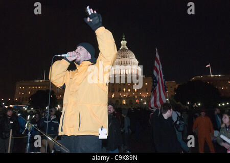 D.C. Demonstranten versammeln sich auf das Kapitol in Washington, DC auf Dienstag, 17. Januar 2012 zu besetzen. Stockfoto