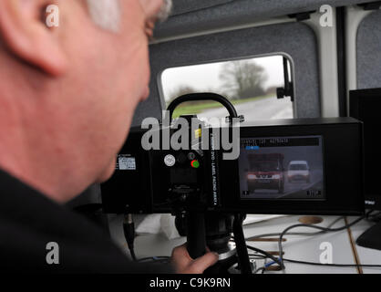 Speed-Kamera, Polizei-mobile Blitzer, UK Stockfoto