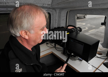 Speed-Kamera, Polizei-mobile Blitzer, UK Stockfoto