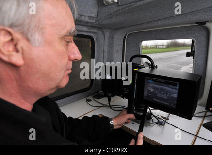 Speed-Kamera, Polizei-mobile Blitzer, UK Stockfoto