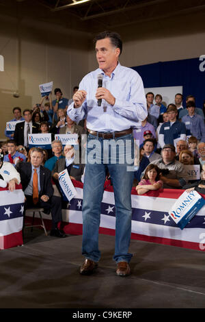 Republikanischen Präsidentschaftskandidaten Kandidat spricht Mitt Romney an Unterstützer während einer Kampagne Veranstaltung in Lórien, South Carolina. Stockfoto