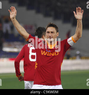 21.01.2012, Rom, Italien.   In Aktion während der Serie A Spiel zwischen AS Roma Vs Cesena spielte im Stadio Olimpico. Stockfoto