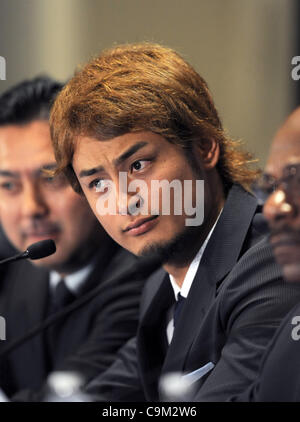 Yu Darvish (Rangers), 20. Januar 2012 - MLB: Texas Rangers neue Unterzeichnung Krug Yu Darvish während seiner einleitenden Pressekonferenz in Rangers Ballpark in Arlington, Texas, Vereinigte Staaten von Amerika. (Foto: AFLO) Stockfoto