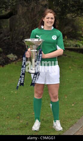 DER HULINGHAM CLUB, LONDON, UK, Mittwoch, 25. Januar 2012. Fiona Coughlan von Irland. RBS 6 Nations Rugby Start. Stockfoto