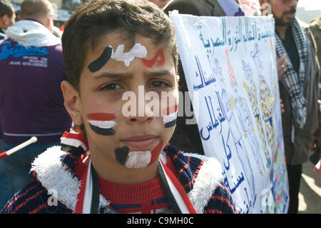 Kairo, Ägypten. 24. Januar 2012. Ägyptische 1. Jahrestag Revolution, Tahrir Platz Cairo Stockfoto