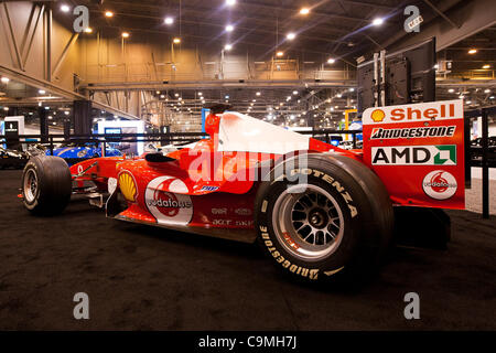 25. Januar 2012 - Houston, Texas, USA - Ferrari-Rennwagen ist Display während der Houston Auto Show im Reliant Center in Houston, TX. (Kredit-Bild: © Juan DeLeon/Southcreek/ZUMAPRESS.com) Stockfoto