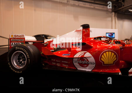 25. Januar 2012 - Houston, Texas, USA - Ferrari-Rennwagen ist Display während der Houston Auto Show im Reliant Center in Houston, TX. (Kredit-Bild: © Juan DeLeon/Southcreek/ZUMAPRESS.com) Stockfoto