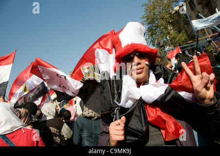 Ägypten-Aufstand, erster Jahrestag Tahrir square Cairo 25. Januar 2012 Stockfoto