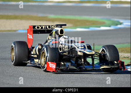 Kimi Räikkönen (Raeikkoenen, FIN), Lotus während Formel1 Tests Sitzungen in Jerez, Spanien Stockfoto