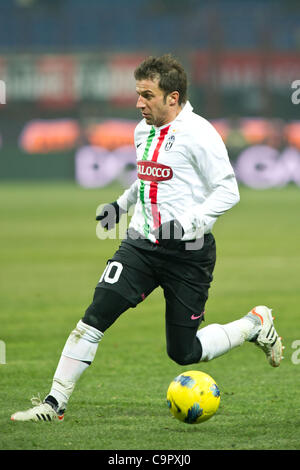 Alessandro Del Piero (Juventus), 8. Februar 2012 - Fußball / Fußball: Coppa Italia (TIM Cup) Halbfinale 1. Bein match zwischen AC Milan 1-2 Juventus im Stadio Giuseppe Meazza in Mailand, Italien. (Foto von Enrico Calderoni/AFLO SPORT) [0391] Stockfoto