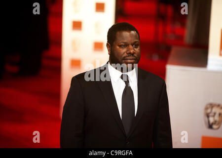 London, UK, 02.12.2012. Künstler und Regisseur, Steve McQueen, auf dem roten Teppich, angekommen, um den BAFTAs 2012 teilnehmen Stockfoto