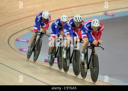 UCI Bahnrad World Cup Team Pursuit In London die Olympischen Velodrom Vereinigtes Königreich-16. Februar 2012 Stockfoto