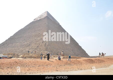 Tourismus-Zahlen bei den Pyramiden von Gizeh sind unten nach dem arabischen Frühling aber mehr arabische Touristen eher westlichen kommen. Stockfoto