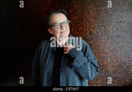 Der polnische Regisseur Agnieszka Holland spricht während der Pressekonferenz am 21. Februar 2012 in Prag, wo sie neue dreiteilige TV-Film für HBO Horici Ker (Flaming Bush) Handhabung über Jan Palach eingeführt. Jan Palach war ein tschechischer Student, durch Selbstverbrennung am 16. Januar 1969 als p Selbstmord Stockfoto