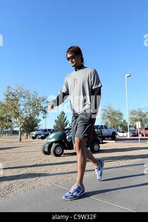 Yu Darvish (Rangers), 21. Februar 2012 - MLB: Neue Texas Rangers Krug Yu Darvish Japans kommt in einem Stadion trainiert das Team Frühling in Surprize im US-Bundesstaat Arizona. (Foto: AFLO) Stockfoto