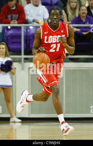 25. Februar 2012 - Fort Worth, Texas, US - New Mexico Lobos Guard Tony Snell (21) während der Aktion zwischen New Mexico Lobos und die TCU Horned Frogs.  TCU stört New Mexico 83-64 bei Daniel Meyer Kolosseum. (Kredit-Bild: © Andrew Dieb/Southcreek/ZUMAPRESS.com) Stockfoto