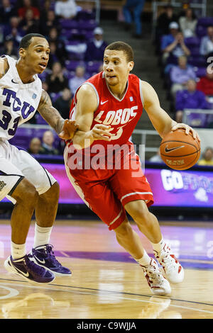 25. Februar 2012 - Fort Worth, Texas, US - New Mexico Lobos Guard Phillip McDonald (23) während der Aktion zwischen New Mexico Lobos und die TCU Horned Frogs.  TCU stört New Mexico 83-64 bei Daniel Meyer Kolosseum. (Kredit-Bild: © Andrew Dieb/Southcreek/ZUMAPRESS.com) Stockfoto