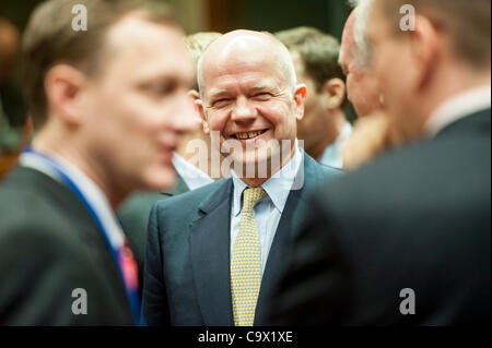 27. Februar 2012 - BXL, Brüssel, Belgien - britische Außenminister William Hague während der Außenminister der Europäischen Union treffen in Brüssel am 2012-02-27 von Wiktor Dabkowski (Credit-Bild: © Wiktor Dabkowski/ZUMAPRESS.com) Stockfoto