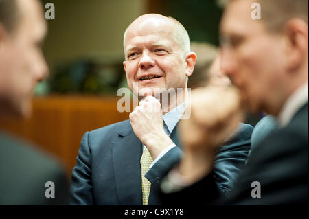 27. Februar 2012 - BXL, Brüssel, Belgien - britische Außenminister William Hague während der Außenminister der Europäischen Union treffen in Brüssel am 2012-02-27 von Wiktor Dabkowski (Credit-Bild: © Wiktor Dabkowski/ZUMAPRESS.com) Stockfoto