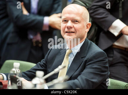 27. Februar 2012 - BXL, Brüssel, Belgien - britische Außenminister William Hague während der Außenminister der Europäischen Union treffen in Brüssel am 2012-02-27 von Wiktor Dabkowski (Credit-Bild: © Wiktor Dabkowski/ZUMAPRESS.com) Stockfoto