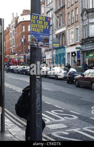 Volksabstimmung am Fiskalpakt in Republik von Irland, statt Stimmen keine Plakate bis in Dublin Stadt Stockfoto