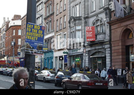 Volksabstimmung am Fiskalpakt in Republik von Irland, statt Stimmen keine Plakate bis in Dublin Stadt Stockfoto