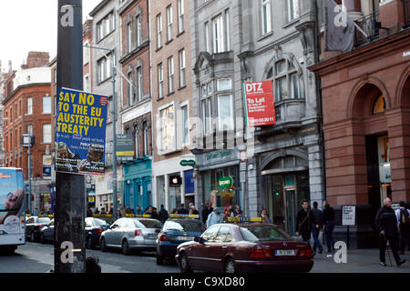 Volksabstimmung am Fiskalpakt in Republik von Irland, statt Stimmen keine Plakate bis in Dublin Stadt Stockfoto