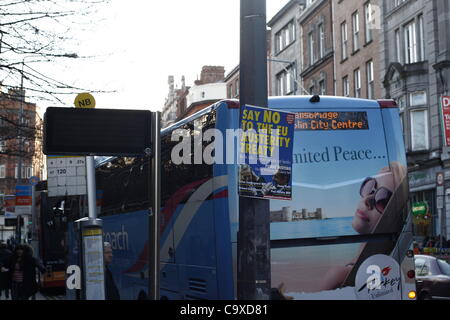 Volksabstimmung am Fiskalpakt in Republik von Irland, statt Stimmen keine Plakate bis in Dublin Stadt Stockfoto