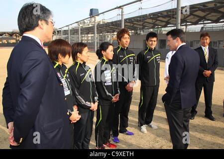 Sebastian Coe LOCOG Vorsitzender, 28. Februar 2012 - JOC: Sebastian Coe LOCOG Vorsitzender inspiziert NTC im National Training Center, Tokyo, Japan.  (Foto von Daiju Kitamura/AFLO SPORT) [1045] Stockfoto