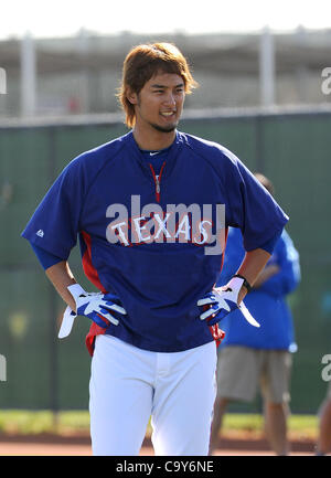 Yu Darvish (Rangers), 4. März 2012 - MLB: Texas Rangers Krug Yu Darvish nimmt mit der Wimper Praxis während der Texas Rangers Frühling Trainingslager in Surprise, Arizona, USA. (Foto: AFLO) Stockfoto