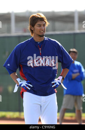 Yu Darvish (Rangers), 4. März 2012 - MLB: Texas Rangers Krug Yu Darvish nimmt mit der Wimper Praxis während der Texas Rangers Frühling Trainingslager in Surprise, Arizona, USA. (Foto: AFLO) Stockfoto