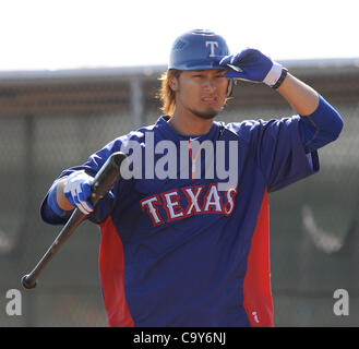Yu Darvish (Rangers), 4. März 2012 - MLB: Texas Rangers Krug Yu Darvish nimmt mit der Wimper Praxis während der Texas Rangers Frühling Trainingslager in Surprise, Arizona, USA. (Foto: AFLO) Stockfoto