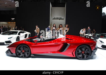 Lamborghini Aventador auf die 82 internationalen Autosalon in Genf, Schweiz, 7. März 2012. (CTK Foto/Jan Sadilek) Stockfoto