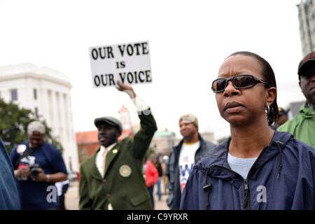 9. März 2012. Demonstranten für Abstimmungen und Einwanderung Rechte Rallye nach Selma nach Montgomery März Stockfoto