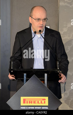 15. März 2012 - Melbourne, Victoria, Australien - Pirelli Asien Pazifik CEO Gregorio Borgo am Pirelli Media Briefing am Rialto Gebäude, 525 Collins Street vor dem Formel 1 Australian Grand Prix 2012 auf dem Albert Park Circuit in Melbourne, Australien. (Kredit-Bild: © Sydney Low/S Stockfoto