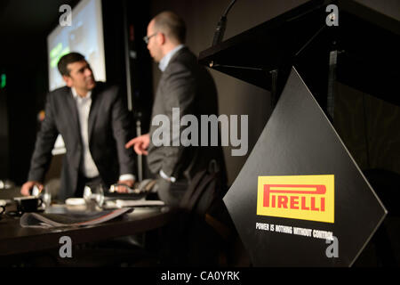 15. März 2012 - Melbourne, Victoria, Australien - Pirelli Media Briefing am Rialto Gebäude, 525 Collins Street vor dem Formel 1 Australian Grand Prix 2012 auf dem Albert Park Circuit in Melbourne, Australien. (Bild Kredit: Sydney Low/Southcreek/ZUMAPRESS.com ©) Stockfoto