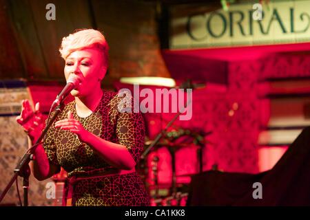 20. März 2012 - Madrid, Spanien - Emeli Sande führt auf der Bühne während Beefeater London Sessions Festival im typisch spanischen t'ablao' El Corral De La Pacheca in Madrid (Credit-Bild: © Jack Abuin/ZUMAPRESS.com) Stockfoto