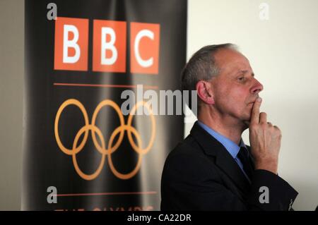 UK, BBC Bosse verraten ihre Pläne für die Berichterstattung über die 2012 olympischen Segeln bei Weymouth and Portland National Sailing Academy, Portland, Dorset, Großbritannien. David Holdsworth, Controller von BBC Englisch-Regionen. 22.03.2012 Picture by: Dorset Medienservice. Stockfoto