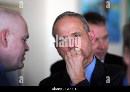UK, BBC Bosse verraten ihre Pläne für die Berichterstattung über die 2012 olympischen Segeln bei Weymouth and Portland National Sailing Academy, Portland, Dorset, Großbritannien. David Holdsworth, Controller von BBC Englisch-Regionen. 22.03.2012 Picture by: Dorset Medienservice. Stockfoto