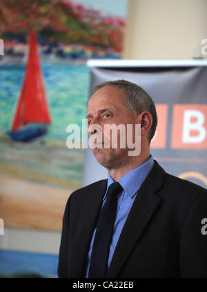 UK, BBC Bosse verraten ihre Pläne für die Berichterstattung über die 2012 olympischen Segeln bei Weymouth and Portland National Sailing Academy, Portland, Dorset, Großbritannien. David Holdsworth, Controller von BBC Englisch-Regionen. 22.03.2012 Picture by: Dorset Medienservice. Stockfoto