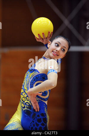 Nina Saeed Yokota, 23. März 2012 - Rhythmische Sportgymnastik: Japanische rhythmische Gymnastik-Team "FAIRY JAPAN POLA" öffnen Sie die Praxis für Presse am Japan Sports Institute of Science in Itabashi, Japan. (Foto von Atsushi Tomura /AFLO SPORT) [1035] Stockfoto