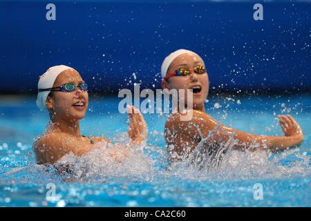 (L, R)  Mariko Sakai (JPN), Chisa Kobayashi (JPN), 25. März 2012 - synchronisierte Schwimmen: Ausbildung von Synchronschwimmen Japan Nationalmannschaft bei JISS, Tokio, Japan.  (Foto von YUTAKA/AFLO SPORT) [1040] Stockfoto