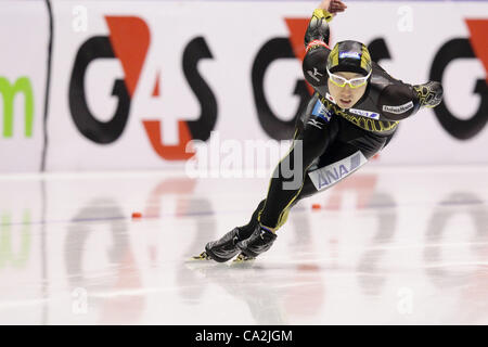 Yuya Oikawa (JPN), März 25 - Eisschnelllauf: Yuya Oikawa Japans in Aktion während der Mens 500m bei WM für einzelne Strecken in Thialf Stadion, Heerenveen, Niederlande.  (Foto: AFLO) [2268] Stockfoto