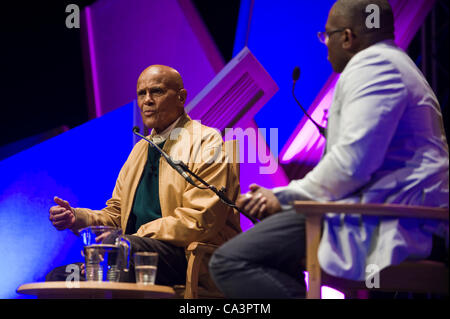 Harry Belafonte, Schauspieler und Sänger, spricht über sein Leben im Telegraph Hay Festival 2012, Hay-on-Wye, Powys, Wales, UK Stockfoto