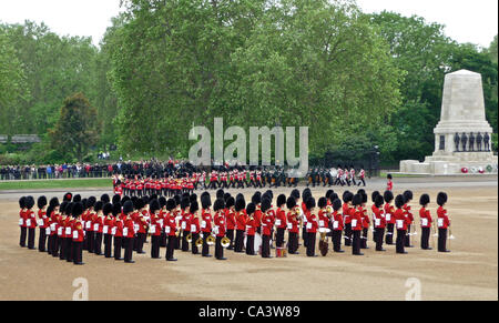 Trooping die Farbe 2. Juni 2012 - der Generalmajor Review bei Horseguards Parade in London. Stockfoto